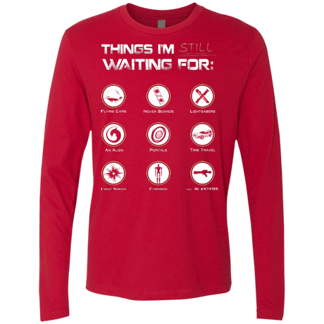 T-Shirts Red / Small Still Waiting Men's Premium Long Sleeve