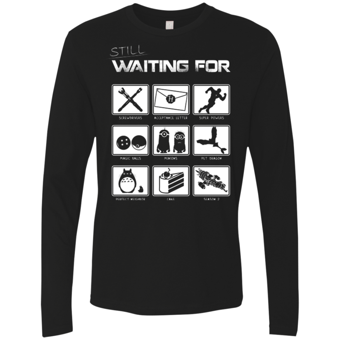 T-Shirts Black / Small Still Waiting Part 2 Men's Premium Long Sleeve