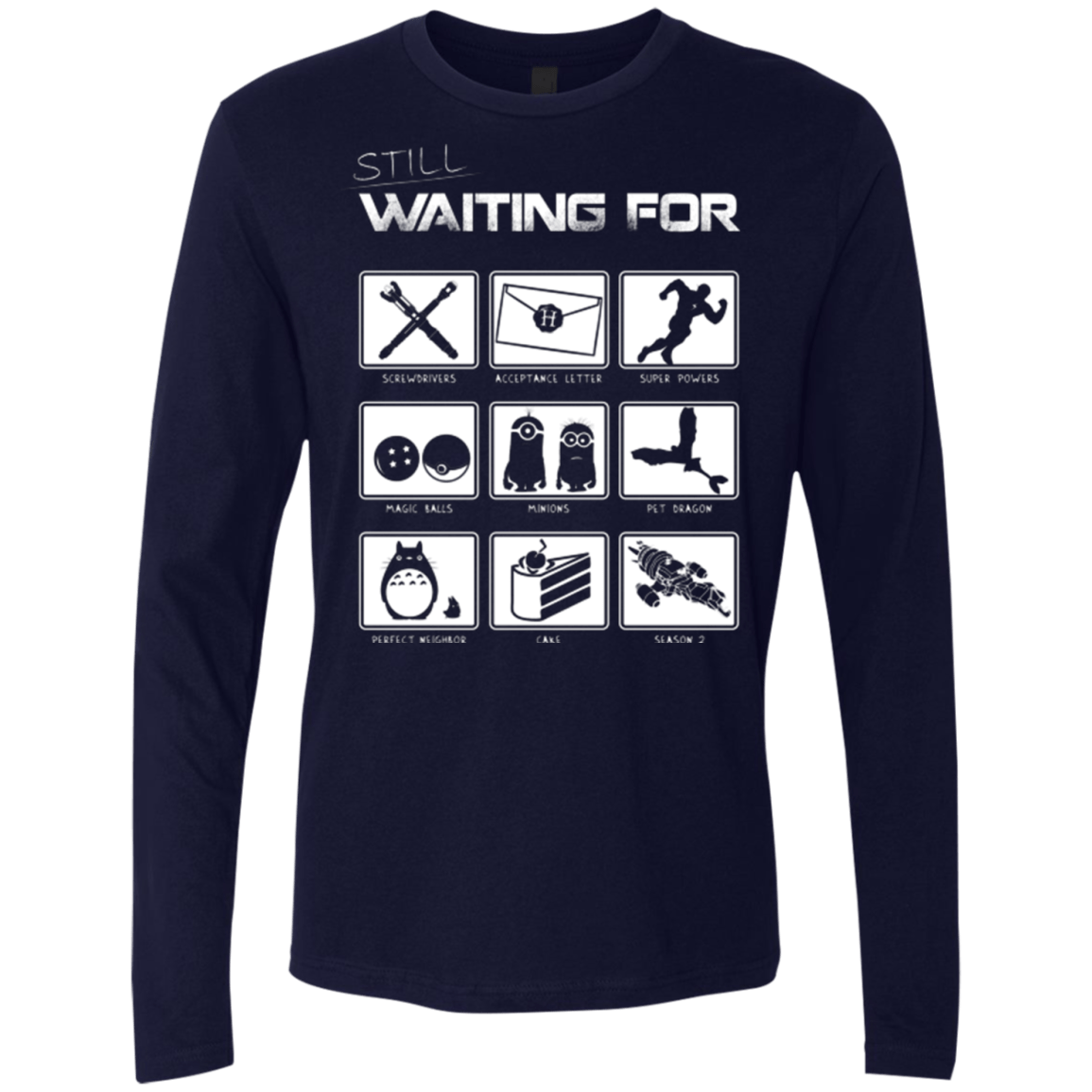 T-Shirts Midnight Navy / Small Still Waiting Part 2 Men's Premium Long Sleeve