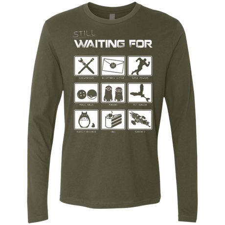 T-Shirts Military Green / Small Still Waiting Part 2 Men's Premium Long Sleeve