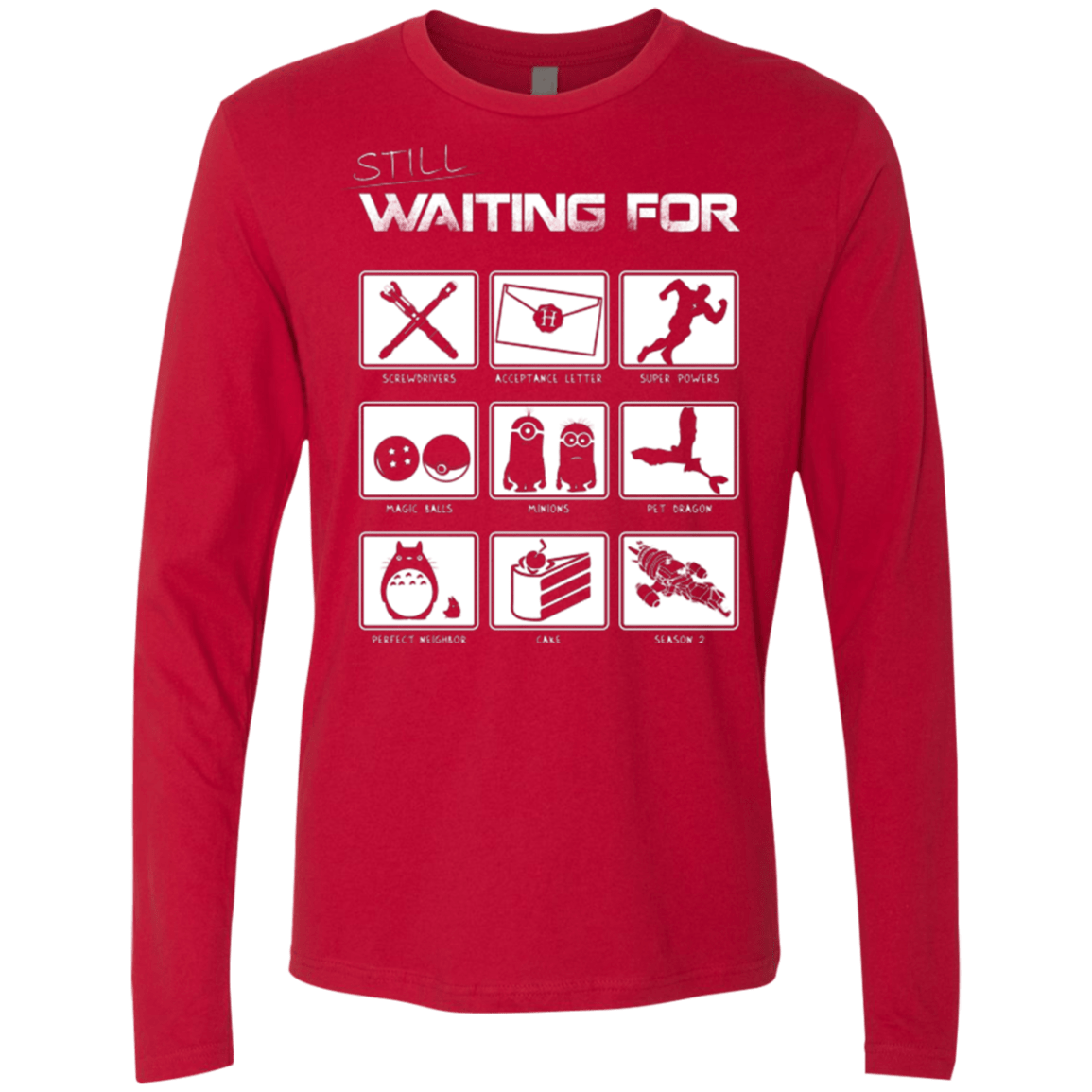 T-Shirts Red / Small Still Waiting Part 2 Men's Premium Long Sleeve