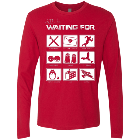T-Shirts Red / Small Still Waiting Part 2 Men's Premium Long Sleeve