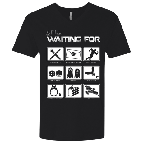T-Shirts Black / X-Small Still Waiting Part 2 Men's Premium V-Neck