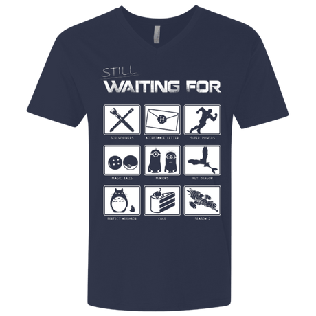 T-Shirts Midnight Navy / X-Small Still Waiting Part 2 Men's Premium V-Neck