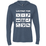 T-Shirts Indigo / X-Small Still Waiting Part 2 Triblend Long Sleeve Hoodie Tee