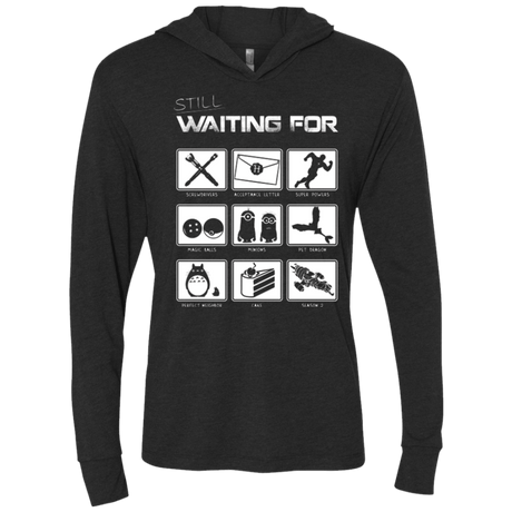 T-Shirts Vintage Black / X-Small Still Waiting Part 2 Triblend Long Sleeve Hoodie Tee