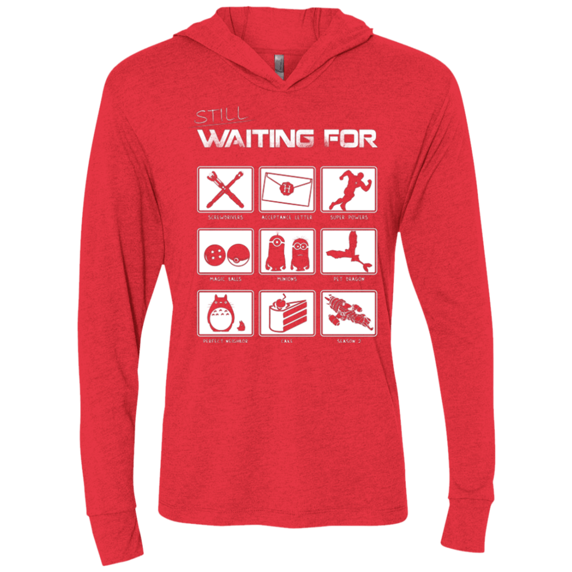 T-Shirts Vintage Red / X-Small Still Waiting Part 2 Triblend Long Sleeve Hoodie Tee