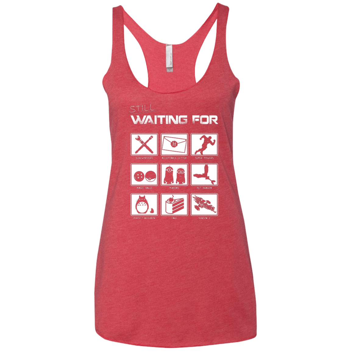 T-Shirts Vintage Red / X-Small Still Waiting Part 2 Women's Triblend Racerback Tank