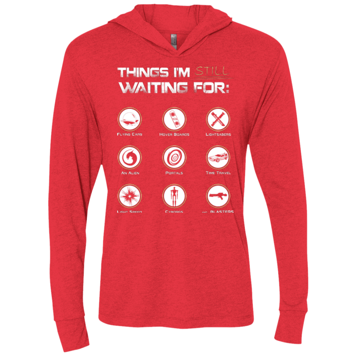 T-Shirts Vintage Red / X-Small Still Waiting Triblend Long Sleeve Hoodie Tee