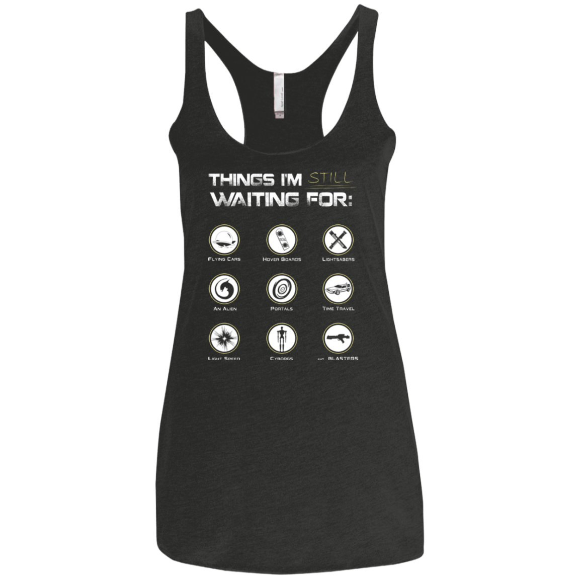 T-Shirts Vintage Black / X-Small Still Waiting Women's Triblend Racerback Tank