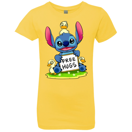 T-Shirts Vibrant Yellow / YXS Stitch Hug Girls Premium T-Shirt