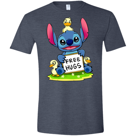 T-Shirts Heather Navy / S Stitch Hug Men's Semi-Fitted Softstyle