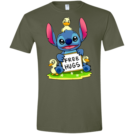 T-Shirts Military Green / S Stitch Hug Men's Semi-Fitted Softstyle