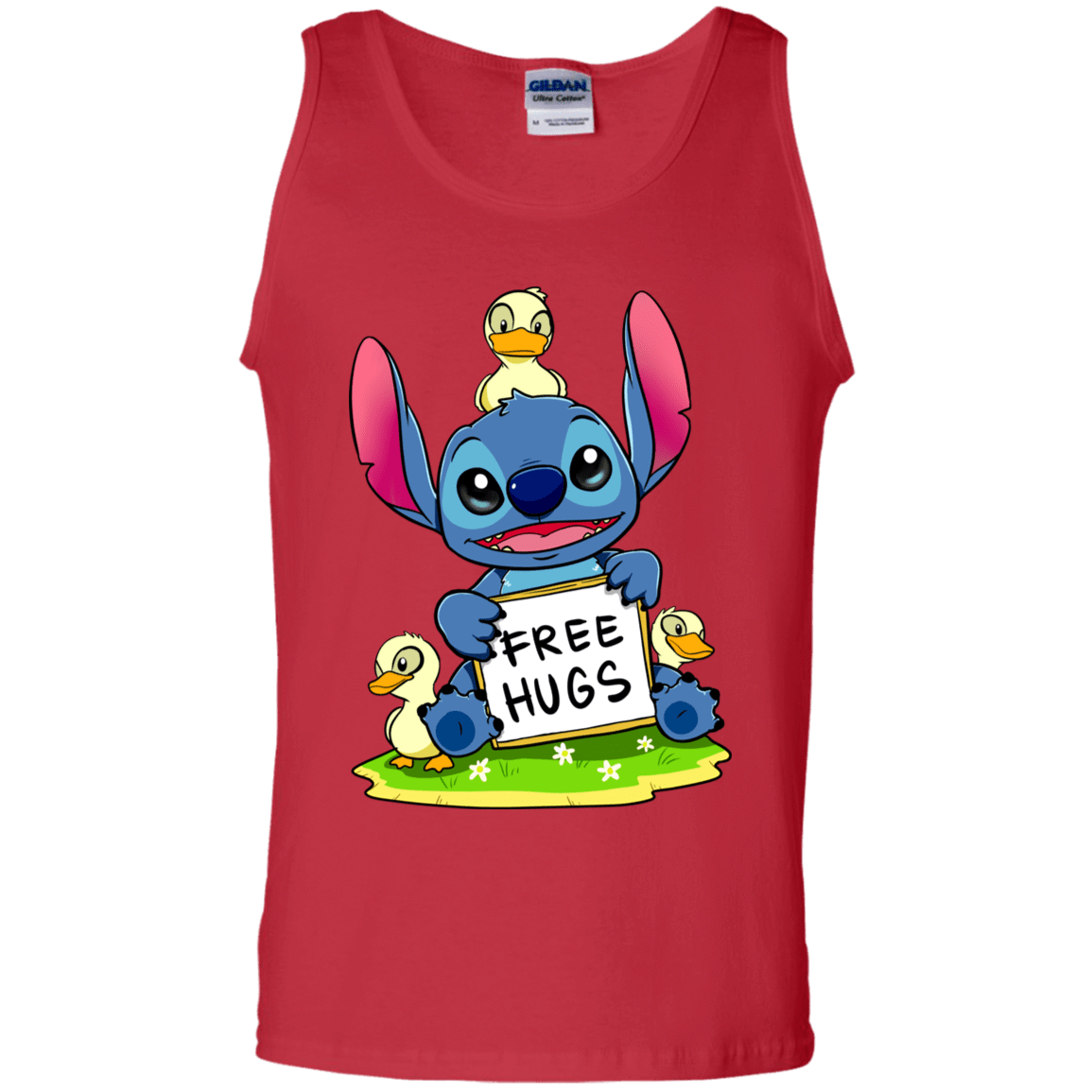 T-Shirts Red / S Stitch Hug Men's Tank Top