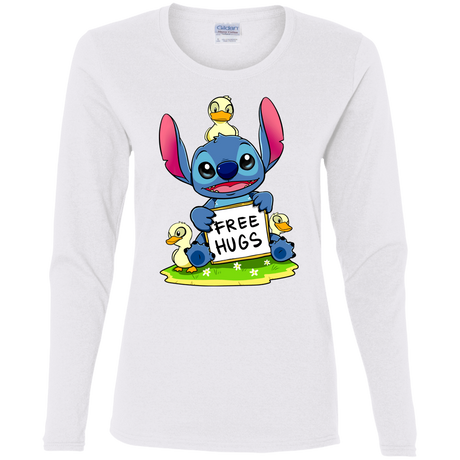 T-Shirts White / S Stitch Hug Women's Long Sleeve T-Shirt