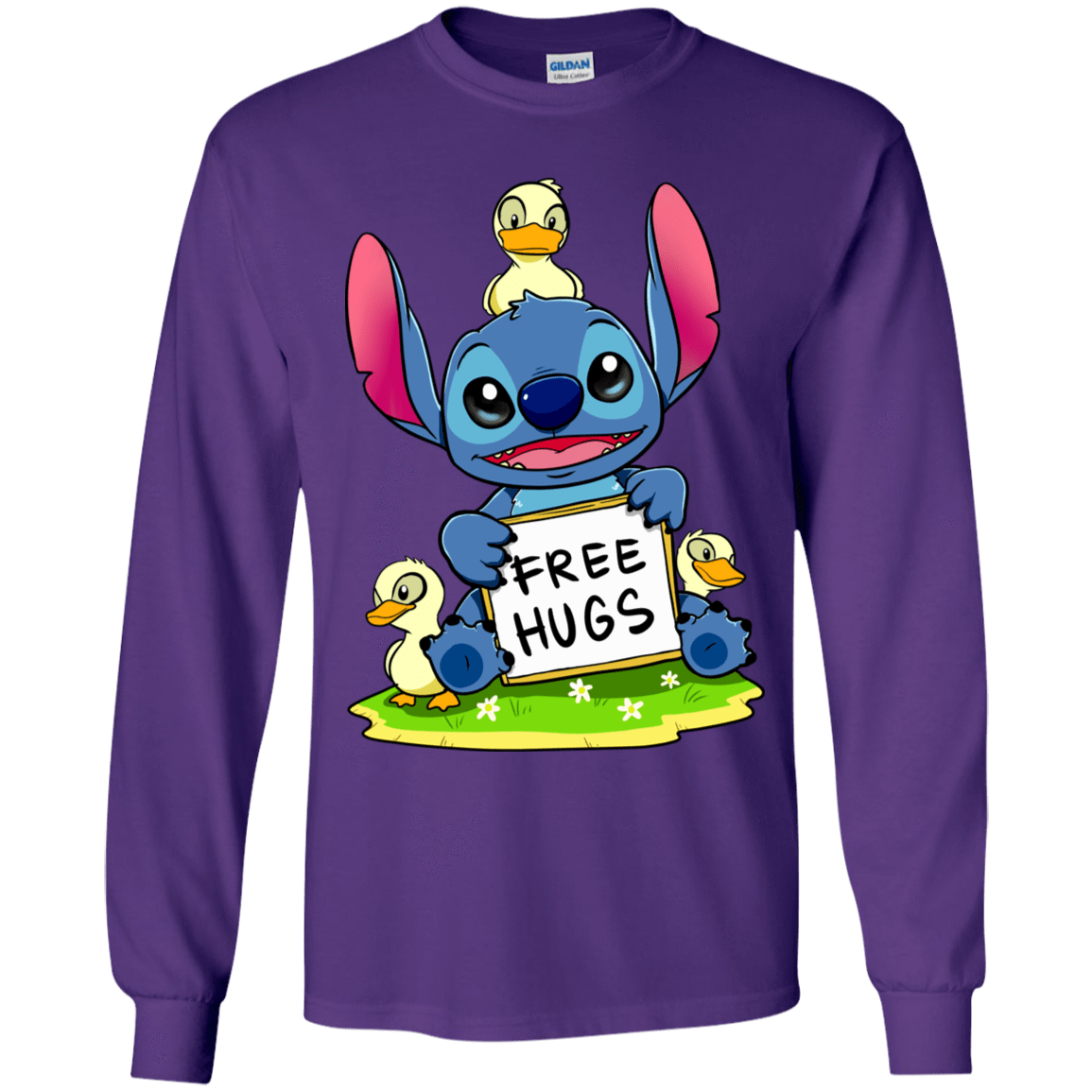 T-Shirts Purple / YS Stitch Hug Youth Long Sleeve T-Shirt