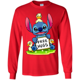 T-Shirts Red / YS Stitch Hug Youth Long Sleeve T-Shirt