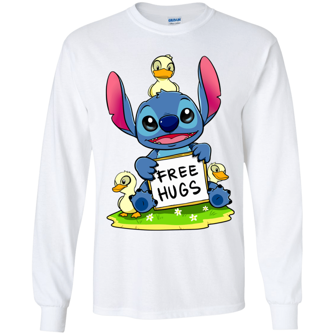 T-Shirts White / YS Stitch Hug Youth Long Sleeve T-Shirt