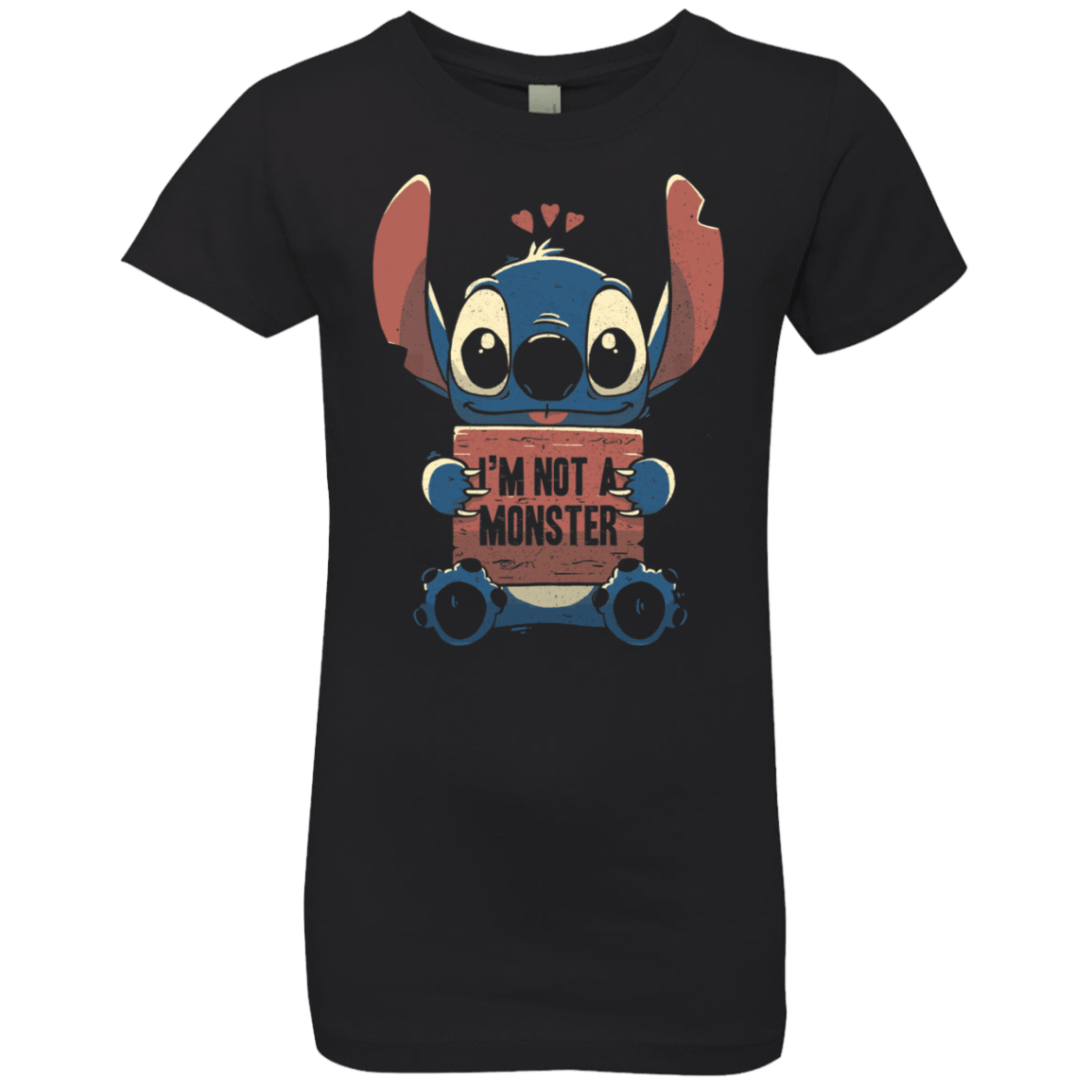 T-Shirts Black / YXS Stitch Not a Monster Girls Premium T-Shirt