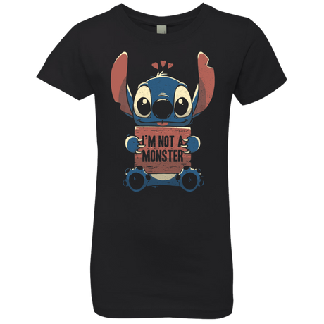 T-Shirts Black / YXS Stitch Not a Monster Girls Premium T-Shirt