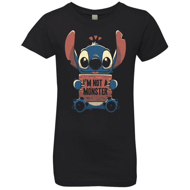 T-Shirts Black / YXS Stitch Not a Monster Girls Premium T-Shirt