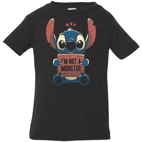 T-Shirts Black / 6 Months Stitch Not a Monster Infant Premium T-Shirt