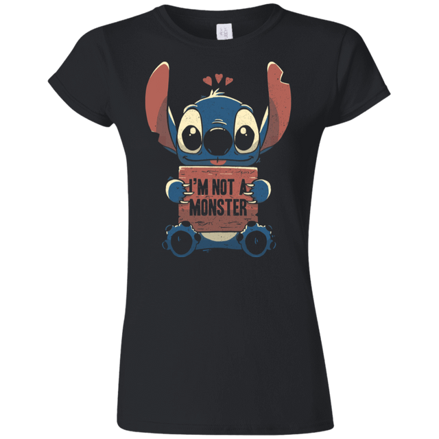 T-Shirts Black / S Stitch Not a Monster Junior Slimmer-Fit T-Shirt