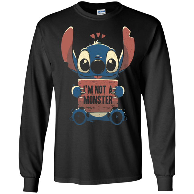 T-Shirts Black / S Stitch Not a Monster Men's Long Sleeve T-Shirt