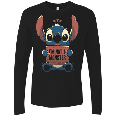T-Shirts Black / S Stitch Not a Monster Men's Premium Long Sleeve