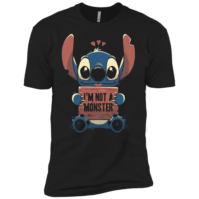 T-Shirts Black / X-Small Stitch Not a Monster Men's Premium T-Shirt