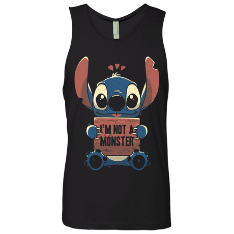 T-Shirts Black / S Stitch Not a Monster Men's Premium Tank Top