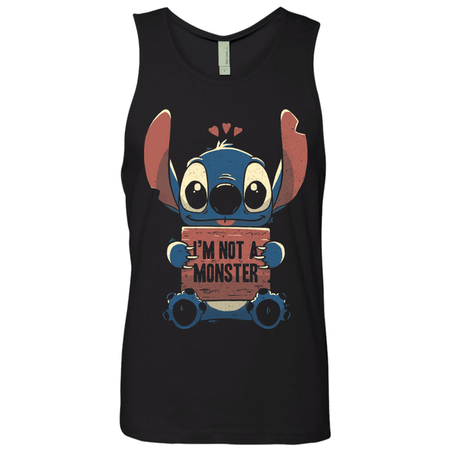 T-Shirts Black / S Stitch Not a Monster Men's Premium Tank Top