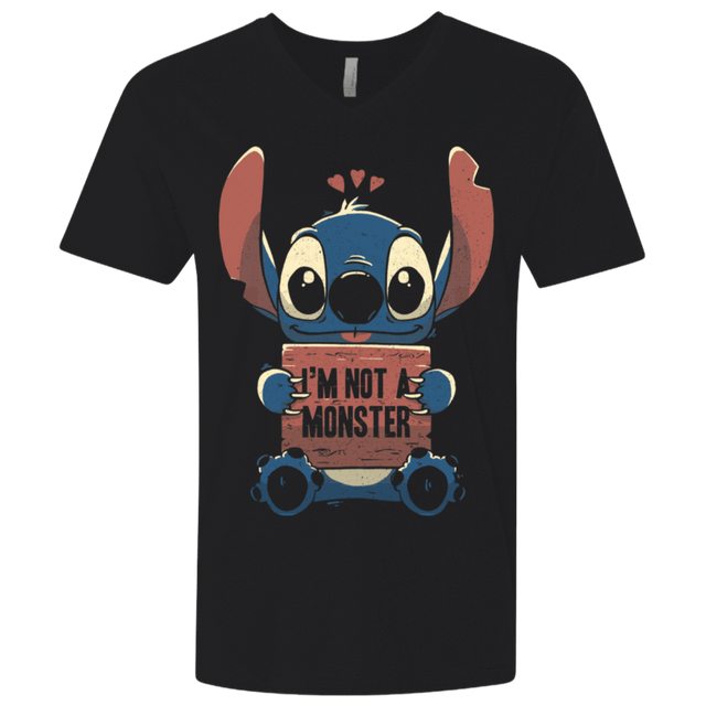 T-Shirts Black / X-Small Stitch Not a Monster Men's Premium V-Neck