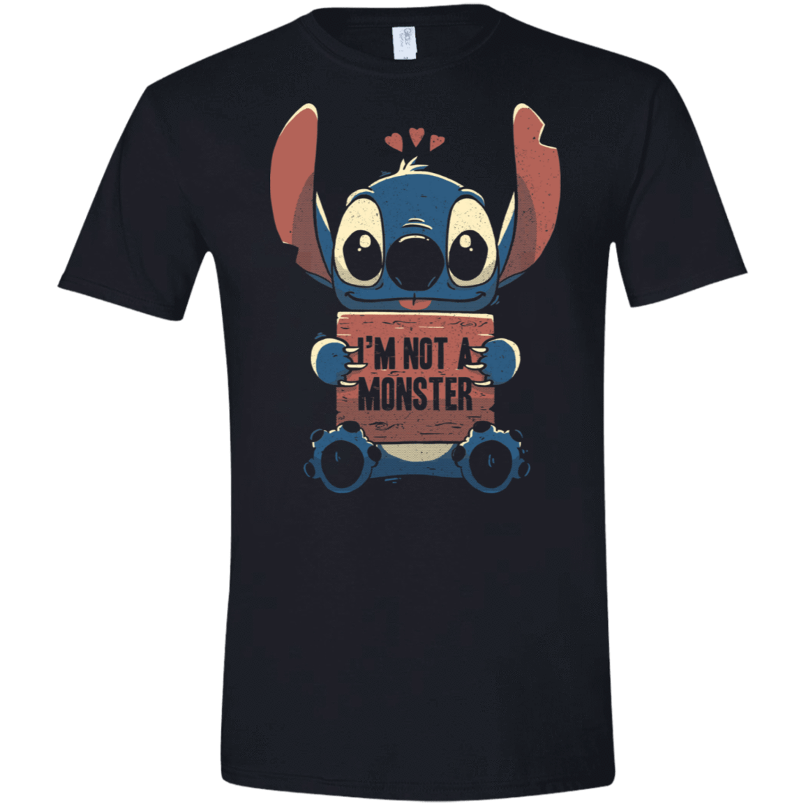 T-Shirts Black / X-Small Stitch Not a Monster Men's Semi-Fitted Softstyle