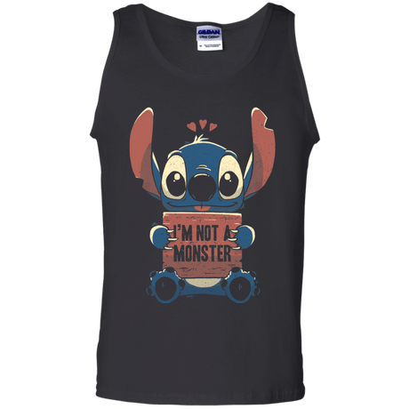T-Shirts Black / S Stitch Not a Monster Men's Tank Top