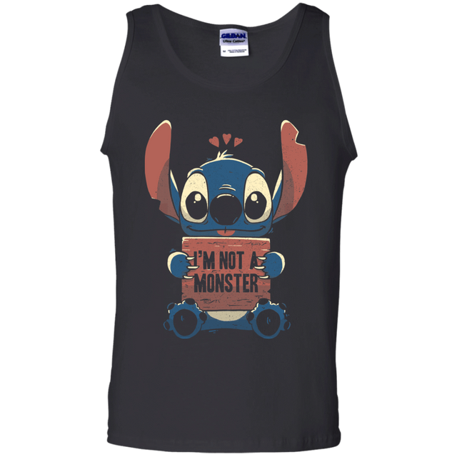 T-Shirts Black / S Stitch Not a Monster Men's Tank Top