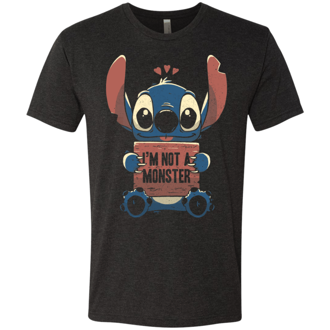 T-Shirts Vintage Black / S Stitch Not a Monster Men's Triblend T-Shirt