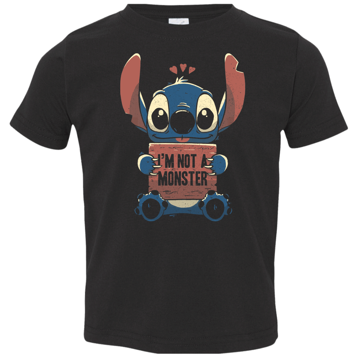 T-Shirts Black / 2T Stitch Not a Monster Toddler Premium T-Shirt