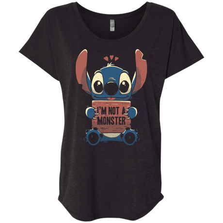 T-Shirts Vintage Black / X-Small Stitch Not a Monster Triblend Dolman Sleeve