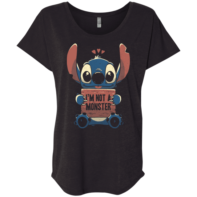 T-Shirts Vintage Black / X-Small Stitch Not a Monster Triblend Dolman Sleeve