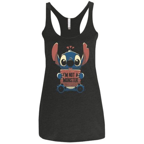 T-Shirts Vintage Black / X-Small Stitch Not a Monster Women's Triblend Racerback Tank