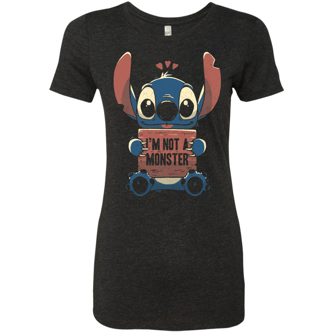 T-Shirts Vintage Black / S Stitch Not a Monster Women's Triblend T-Shirt