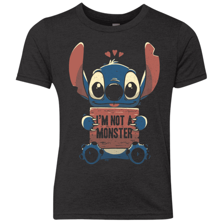 T-Shirts Vintage Black / YXS Stitch Not a Monster Youth Triblend T-Shirt