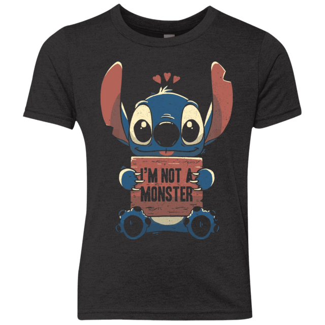 T-Shirts Vintage Black / YXS Stitch Not a Monster Youth Triblend T-Shirt