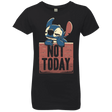 T-Shirts Black / YXS Stitch Not Today Girls Premium T-Shirt