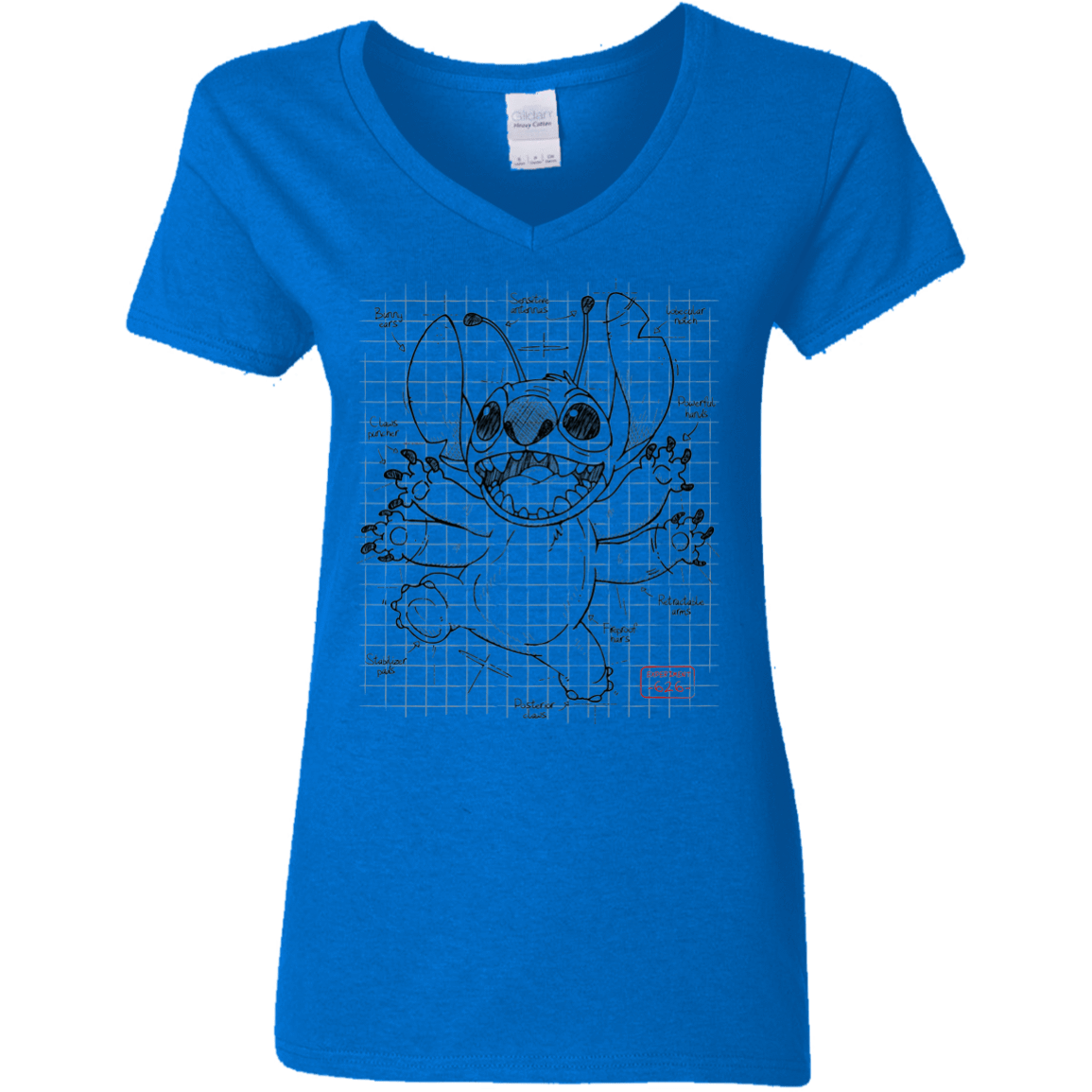 T-Shirts Royal / S Stitch Plan Women's V-Neck T-Shirt