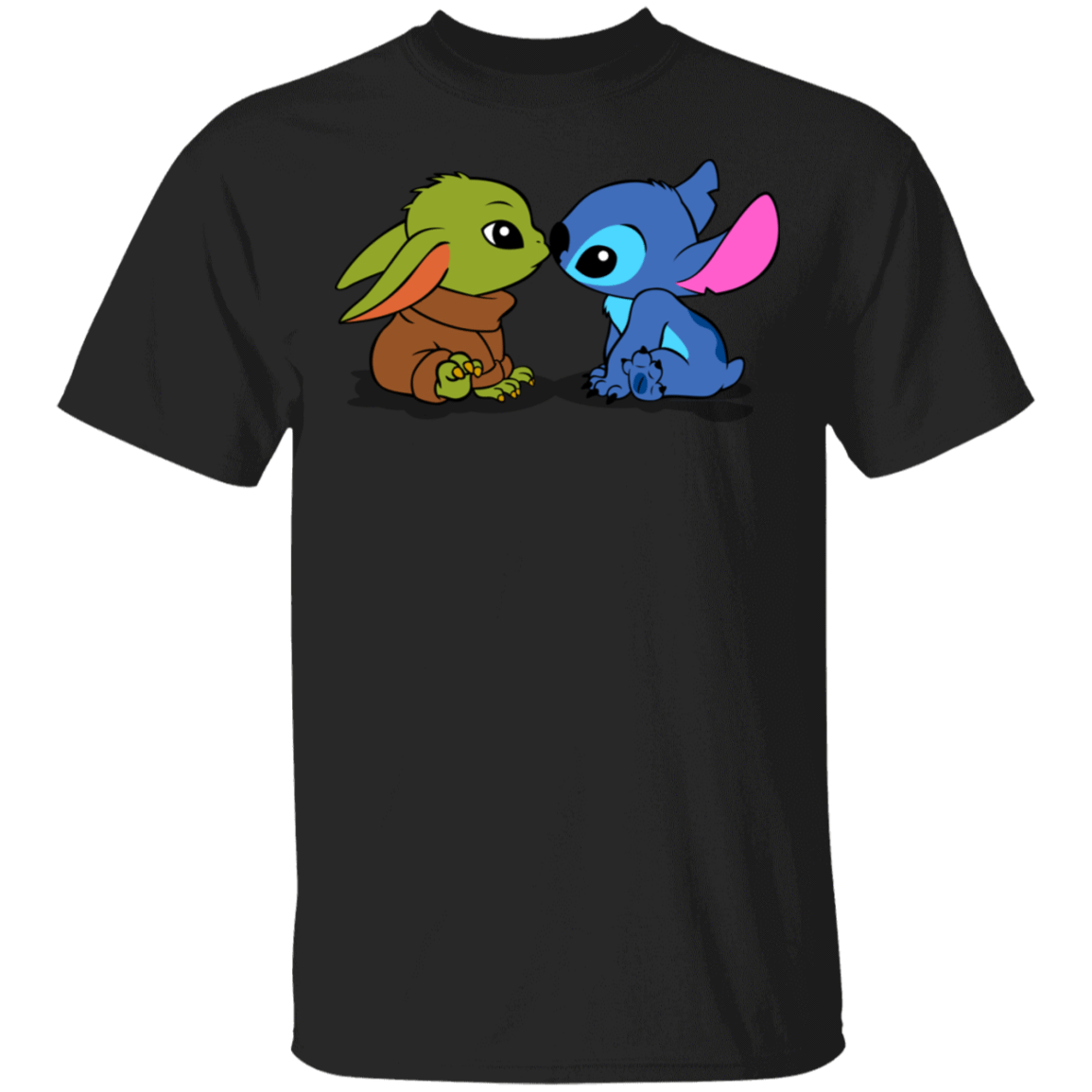 T-Shirts Black / S Stitch Yoda Baby T-Shirt