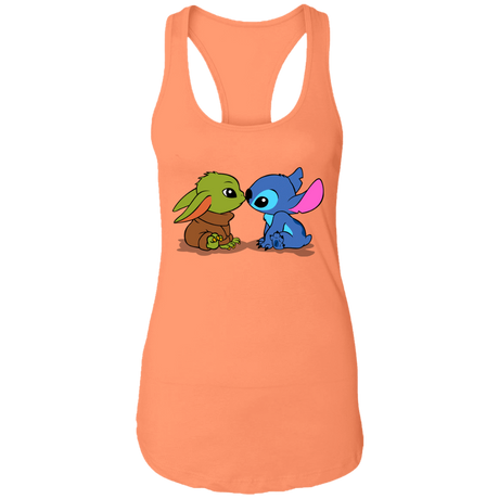 T-Shirts Light Orange / X-Small Stitch Yoda Baby Women's Premium Racerback Tank