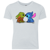 T-Shirts Heather White / YXS Stitch Yoda Baby Youth Triblend T-Shirt