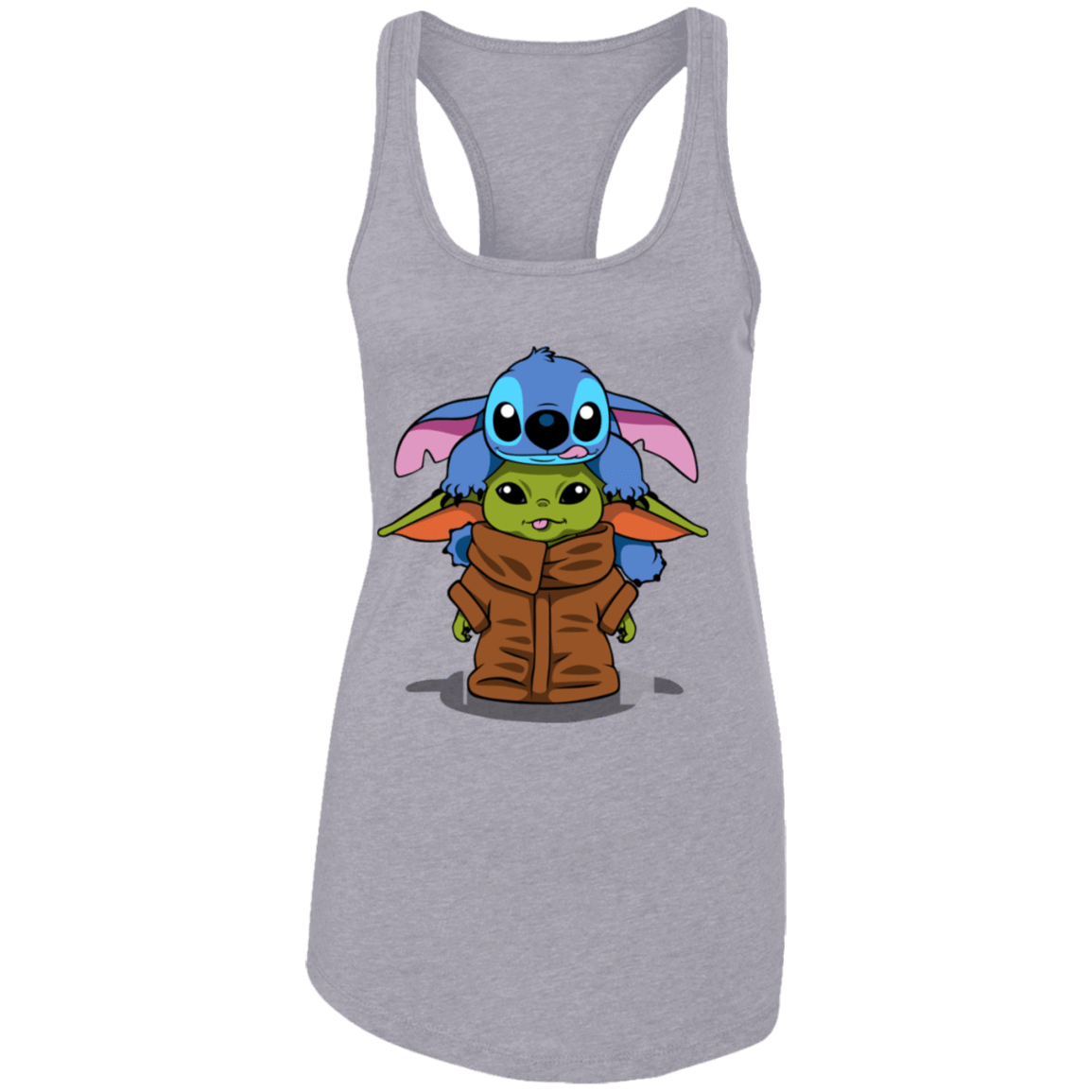 T-Shirts Heather Grey / X-Small Stitch Yoda Women's Premium Racerback Tank